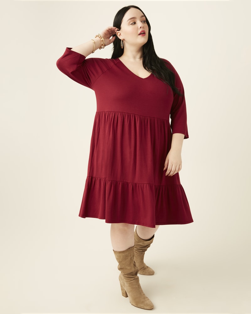 Plus size model wearing Diana Babydoll Dress by Gilli | Dia&Co | dia_product_style_image_id:171196